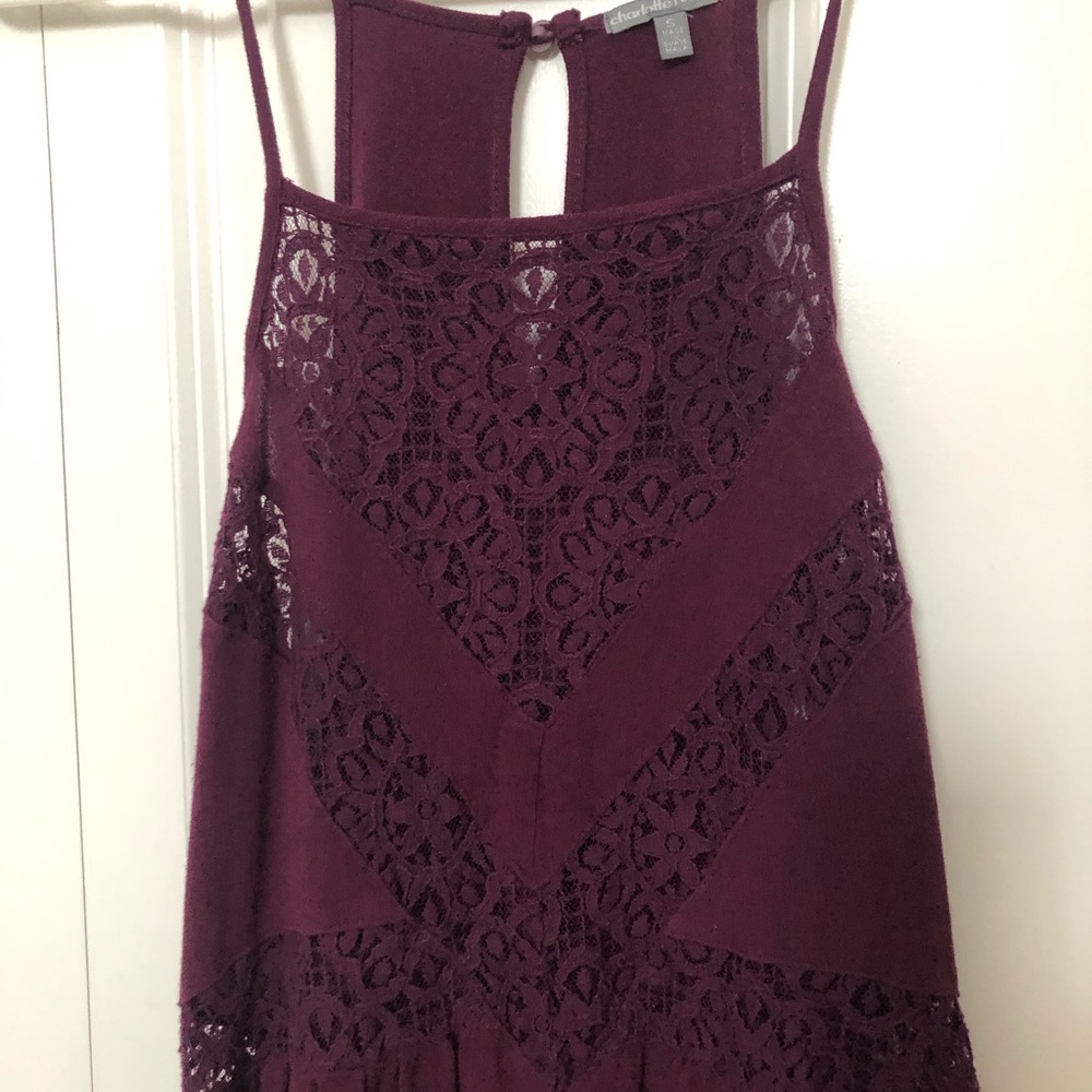 Charlotte Russe Purple/Maroon Lace Tank Top